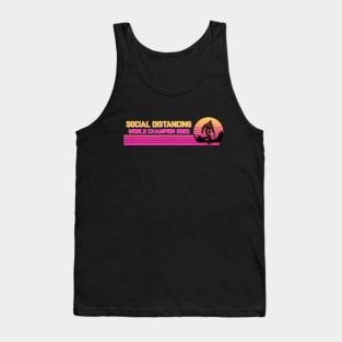 Bigfoot Social Distancing - Retro Glitch Tank Top